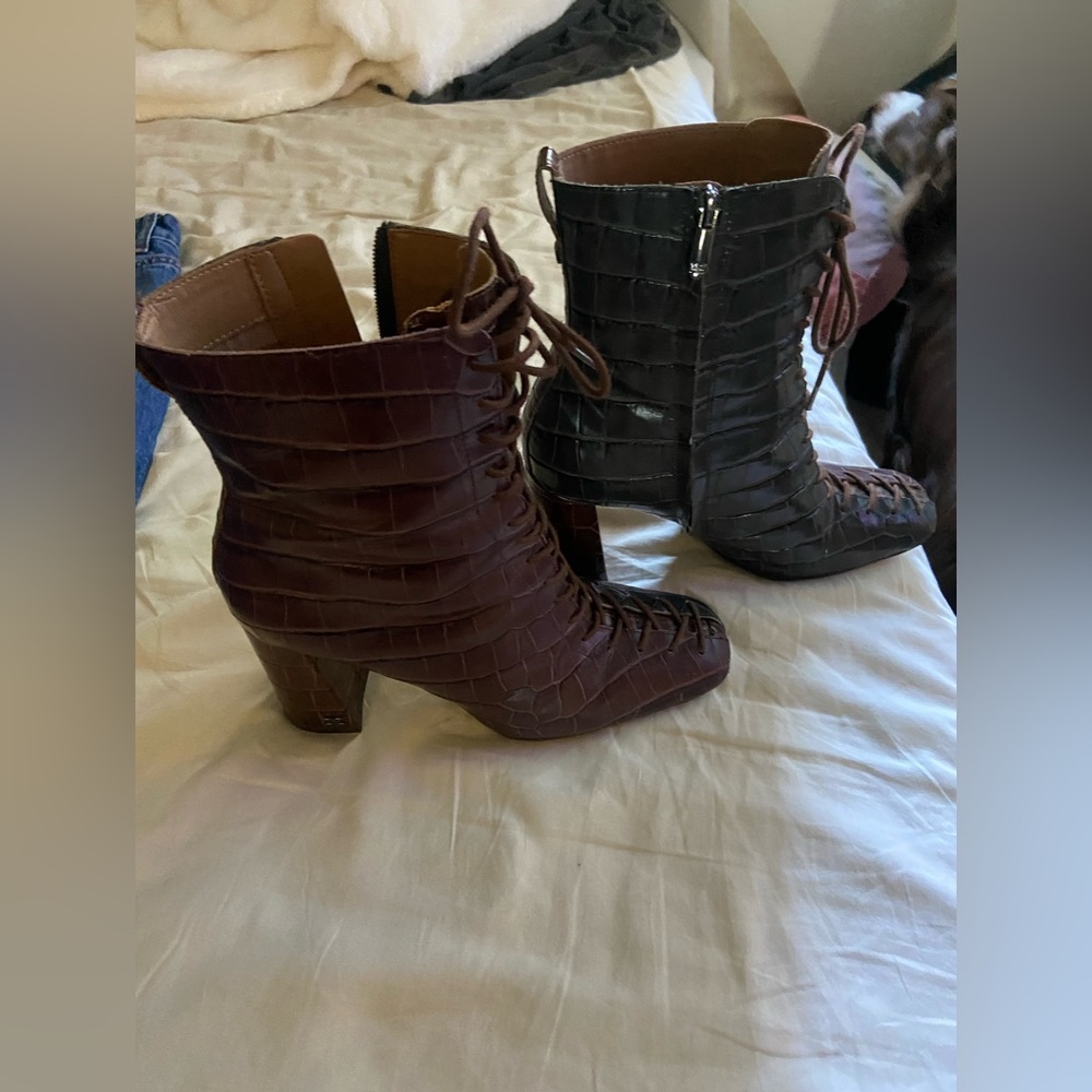 Faux leather boots